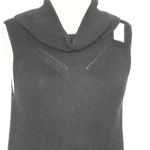 Banana Republic Black Cowl Neck Tunic Sweater Vest Size M - Picture 2 of 9